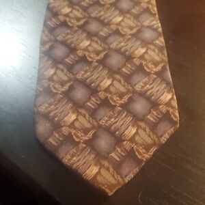 J. Garcia Brown and Gold Geometric Tie